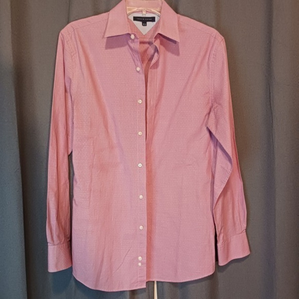 Tommy Hilfiger Dress Shirt Dobby Weave Long Sleeve Button Down 14 1/2